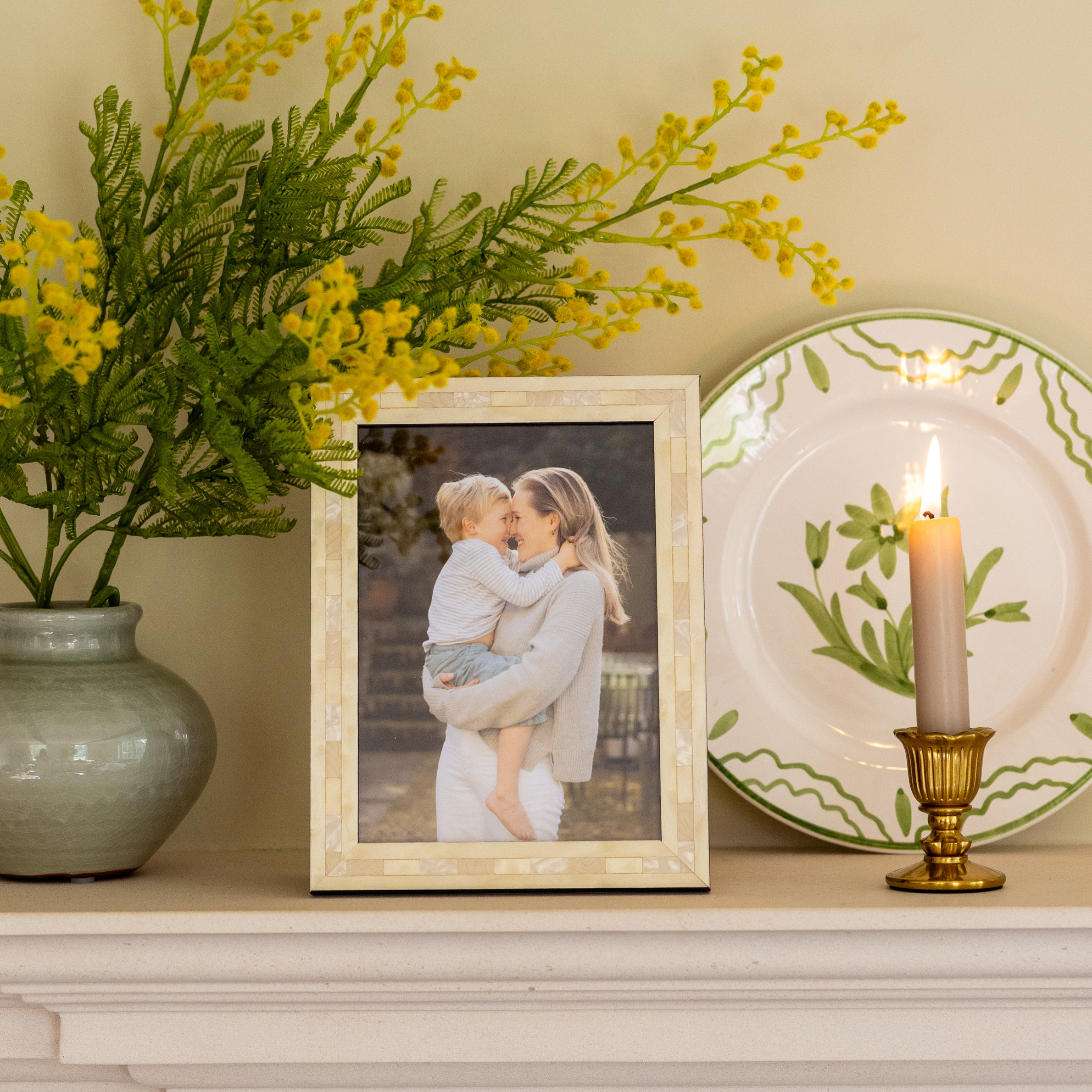 White Pearl Inlay Photo Frame