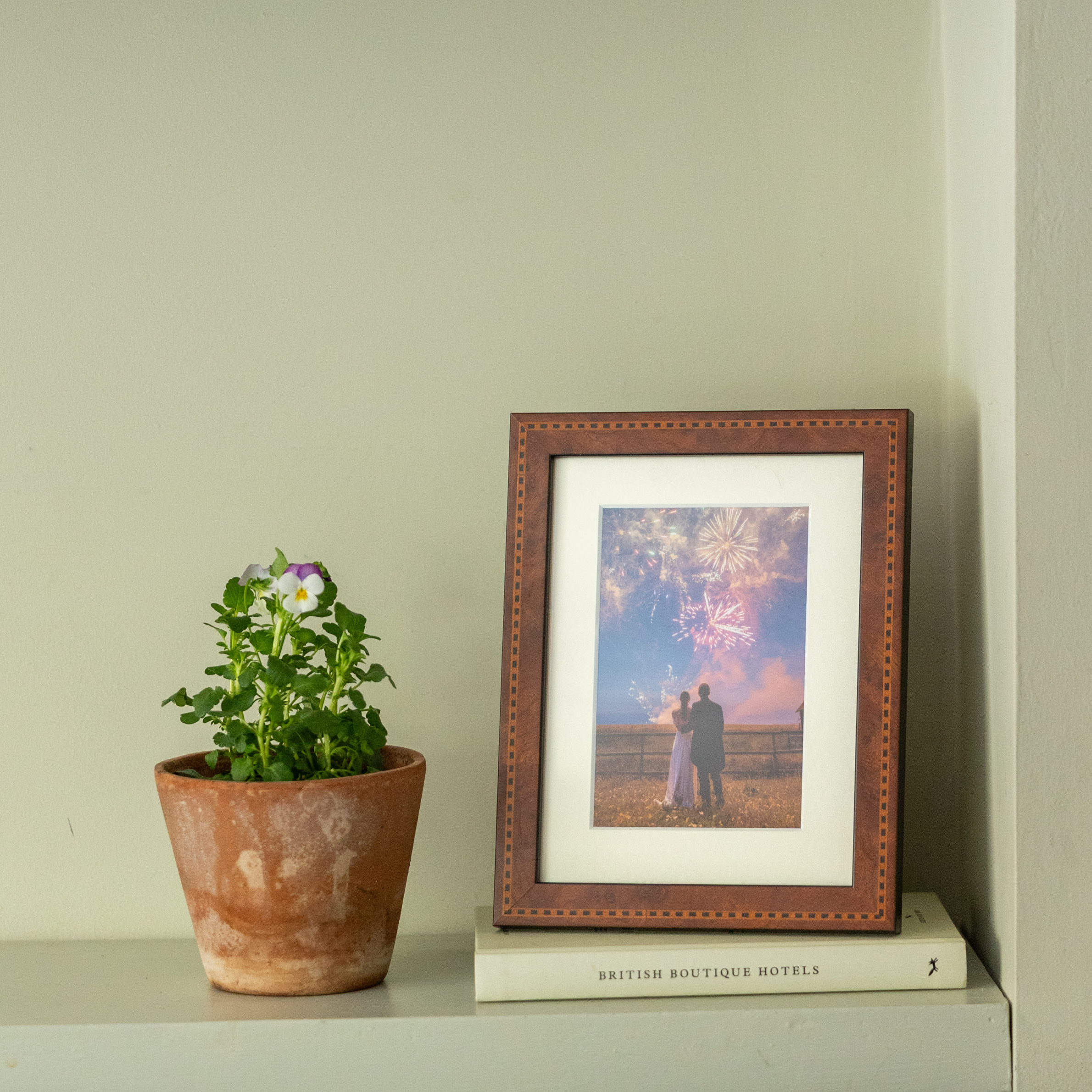 Inlaid Walnut Mounted Photo Frame