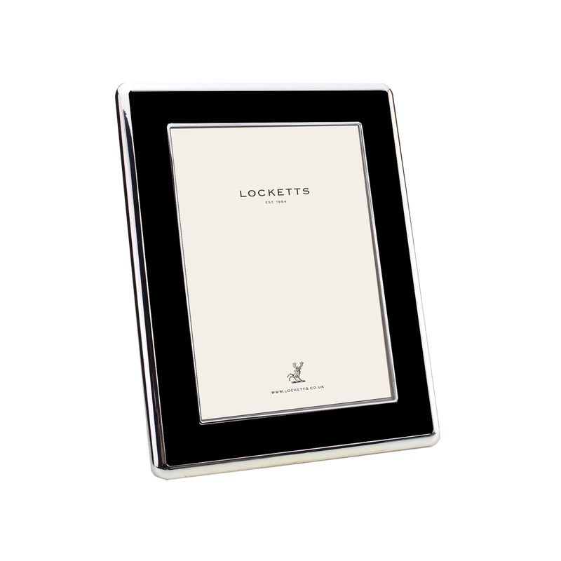 Black Enamel Silver Curve Frame