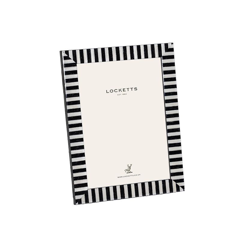 Black White Striped Photo Frame