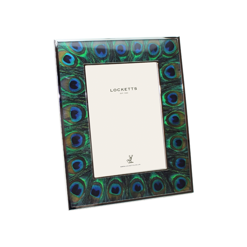 Thin Peacock Feather Photo Frame