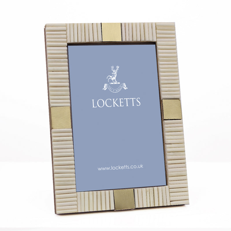 White Striped Bone 4 X 6 Photo Frame