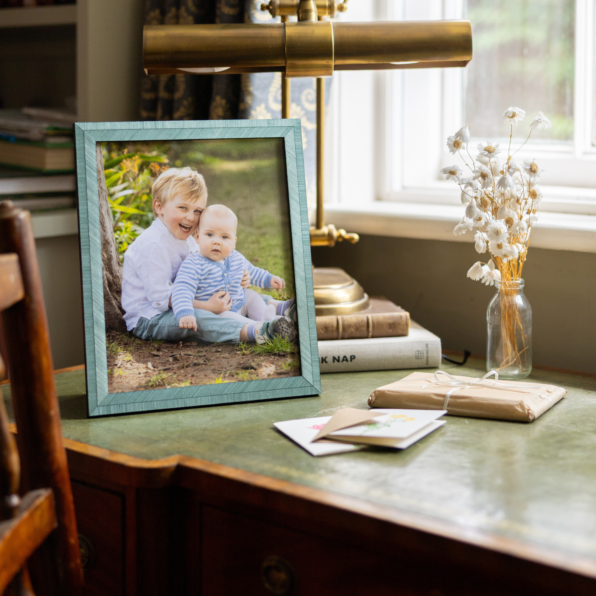 Aqua Lacquered Photo Frame