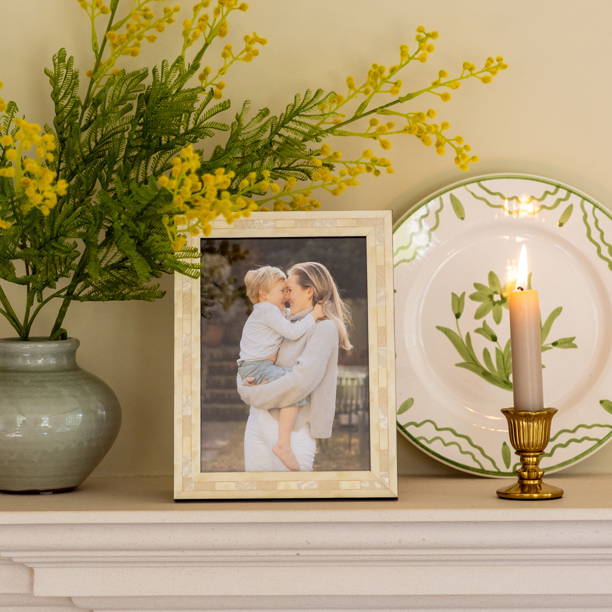 White Pearl Inlay Photo Frame