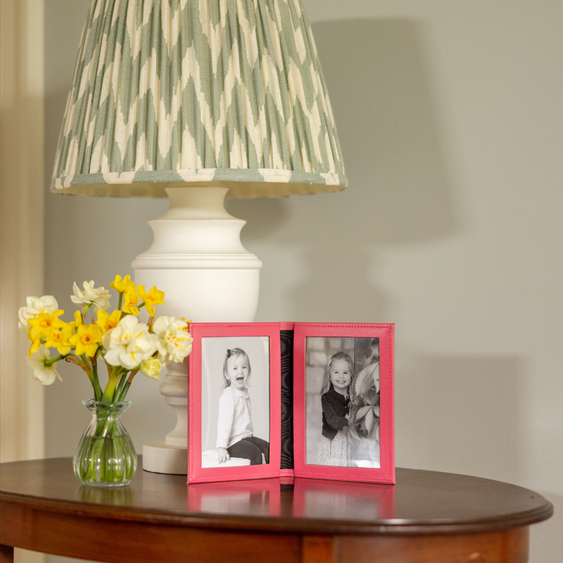 Tuscan Leather Double Travel Photo Frame