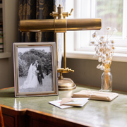 Sterling Silver Rounded Photo Frame With Wood Back