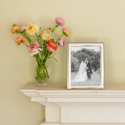 Sterling Silver Rounded Photo Frame With Wood Back
