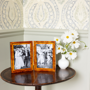 Green Inlay Double Hinged Photo Frame