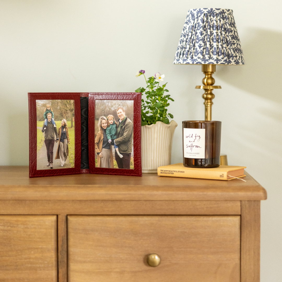 Moroccan Leather Double Travel Photo Frame