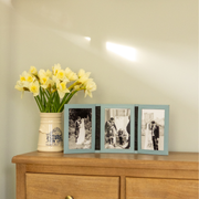 Tuscan Leather Triple Travel Photo Frame
