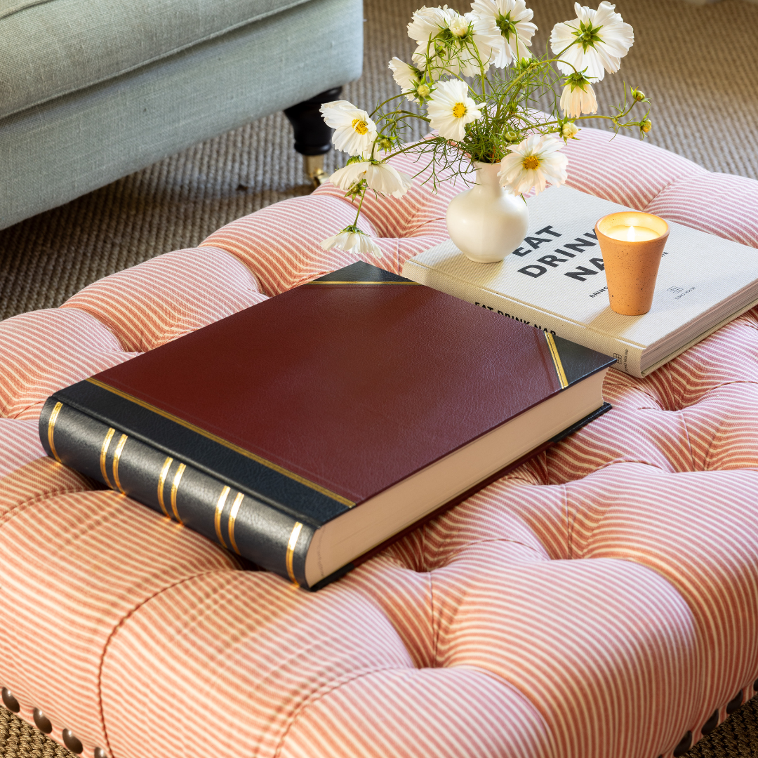 Traditional Large Landscape Photo Album Blue/Burgundy