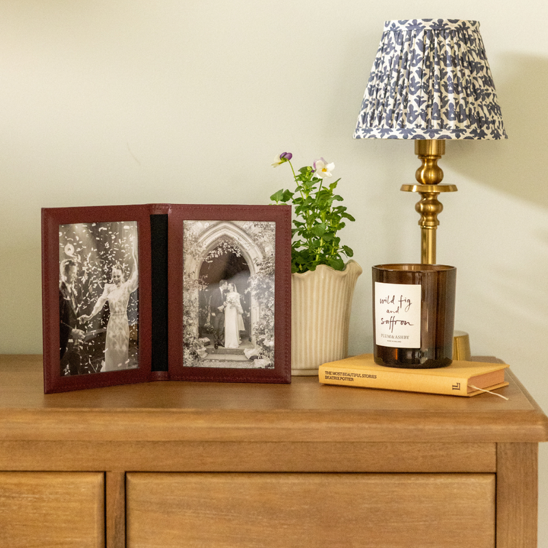 Tuscan Leather Double Travel Photo Frame