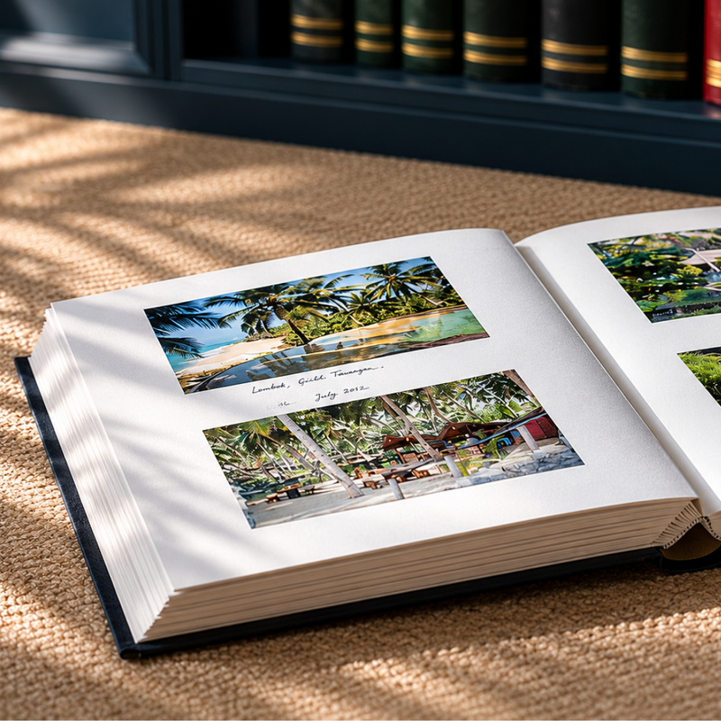 Traditional Large Landscape Photo Album Red