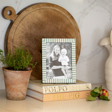 Aqua White Striped Photo Frame