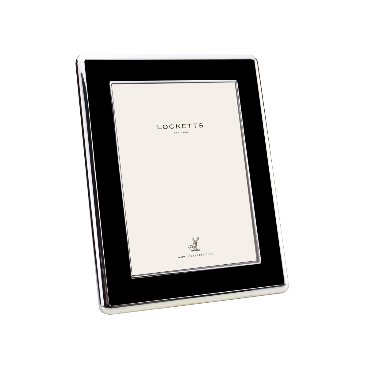 Black Enamel Silver Curve Frame