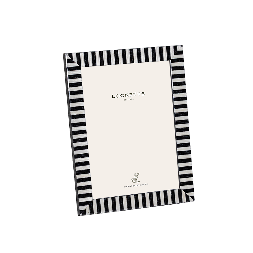Black Pearl Striped Photo Frame