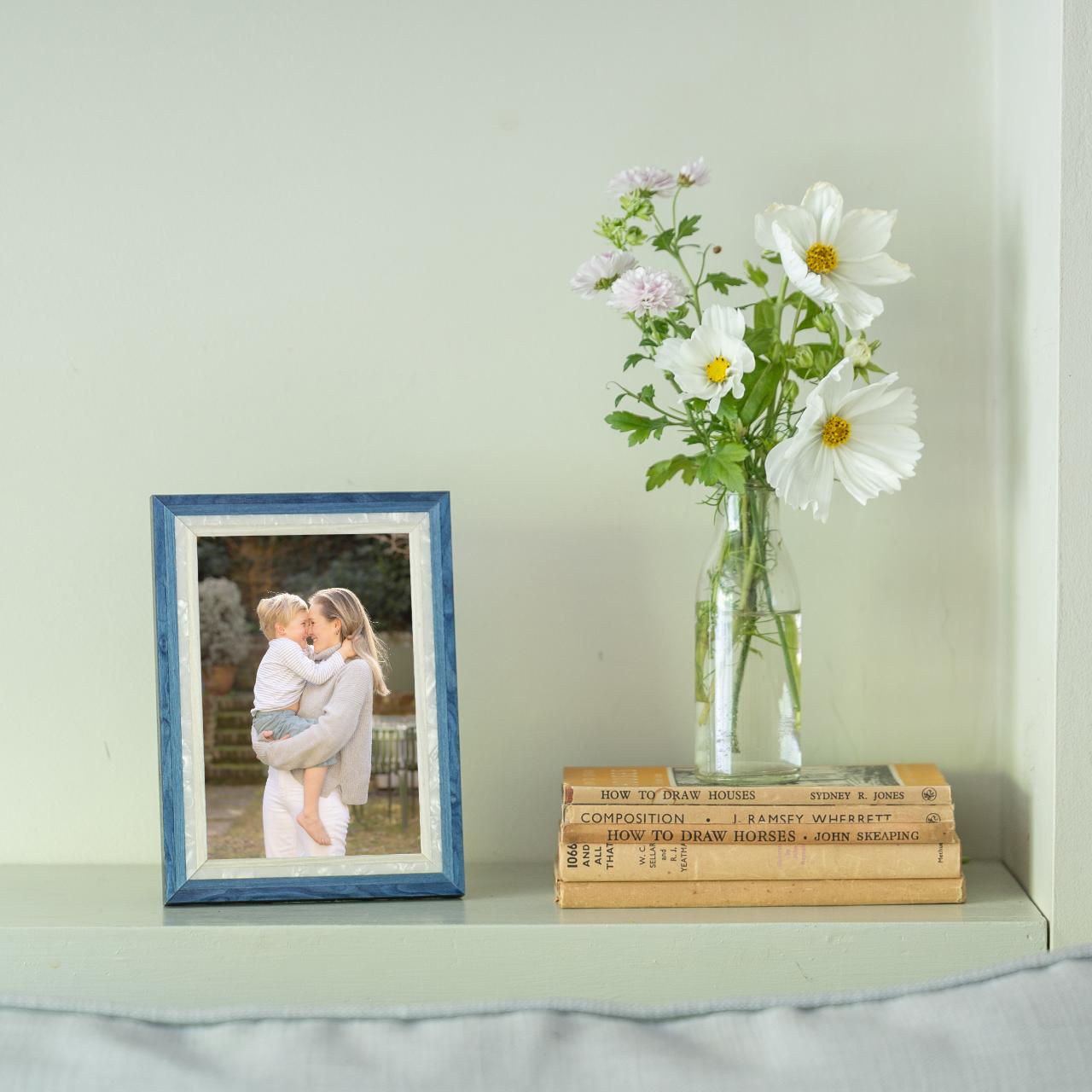 Blue Pearl Inlay Photo Frame