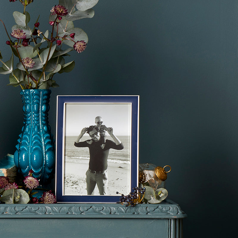 Navy Blue Thin Contemporary Enamel Photo Frame
