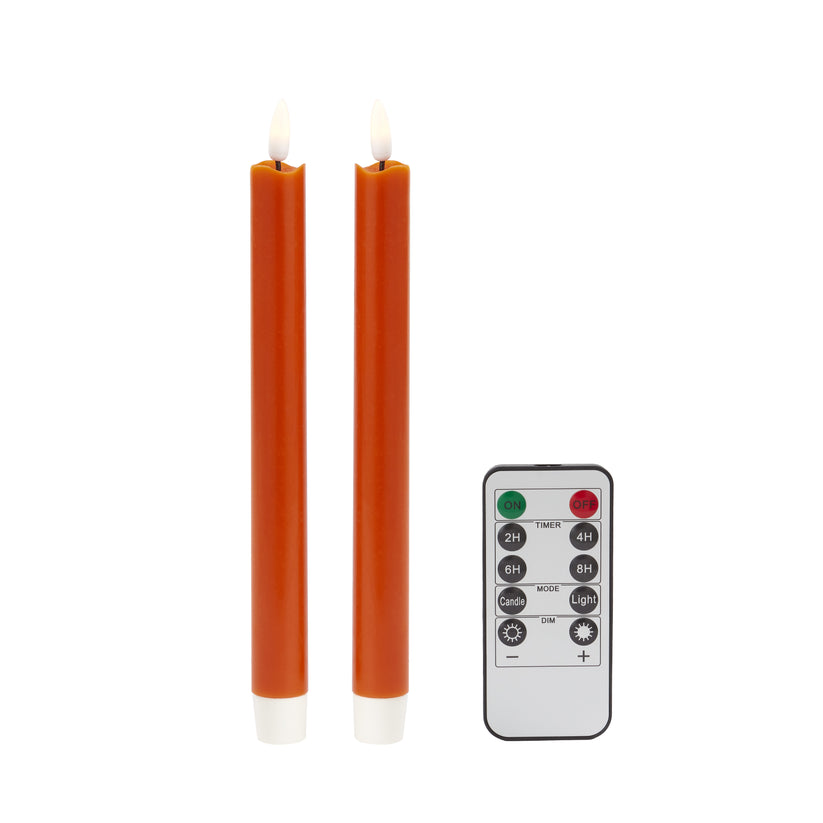 LED Candles - Set of 2 Orange