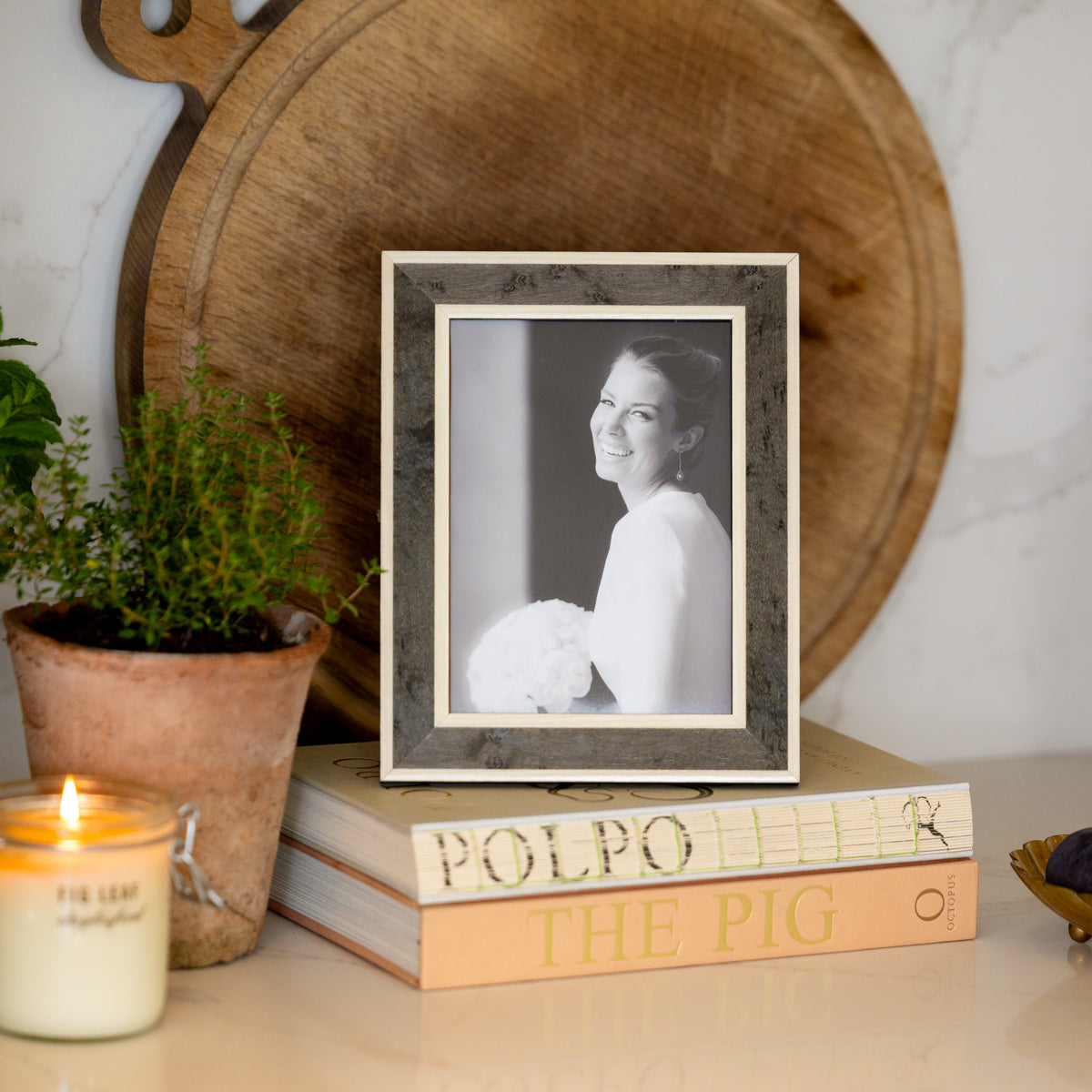 Charcoal White Inlay Photo Frame