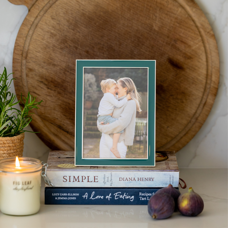 Duck Egg Thin Contemporary Enamel Photo Frame