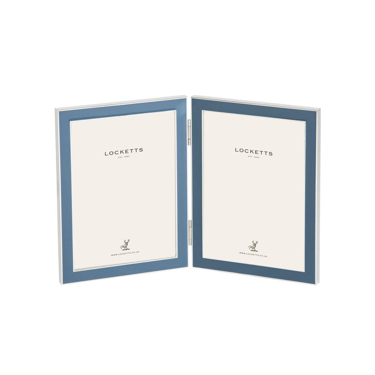 Denim Blue Double Hinged Enamel Photo Frame