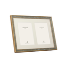 Double Mounted Green OR Gold Marbled Bead Photo Frame