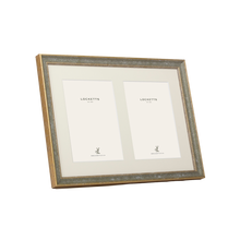 Double Mounted Green OR Gold Marbled Bead Photo Frame