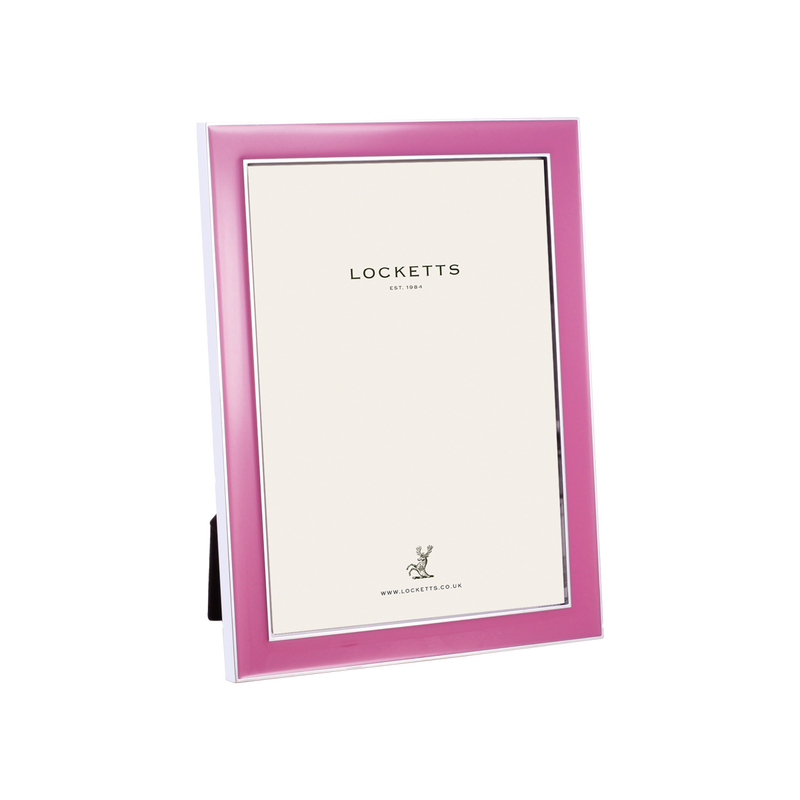 Electric Pink Enamel Silver Frame