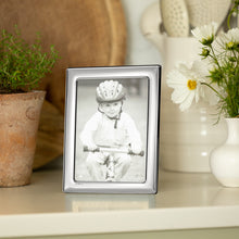 Sterling Silver Plain Rounded Photo Frame With Wood Back