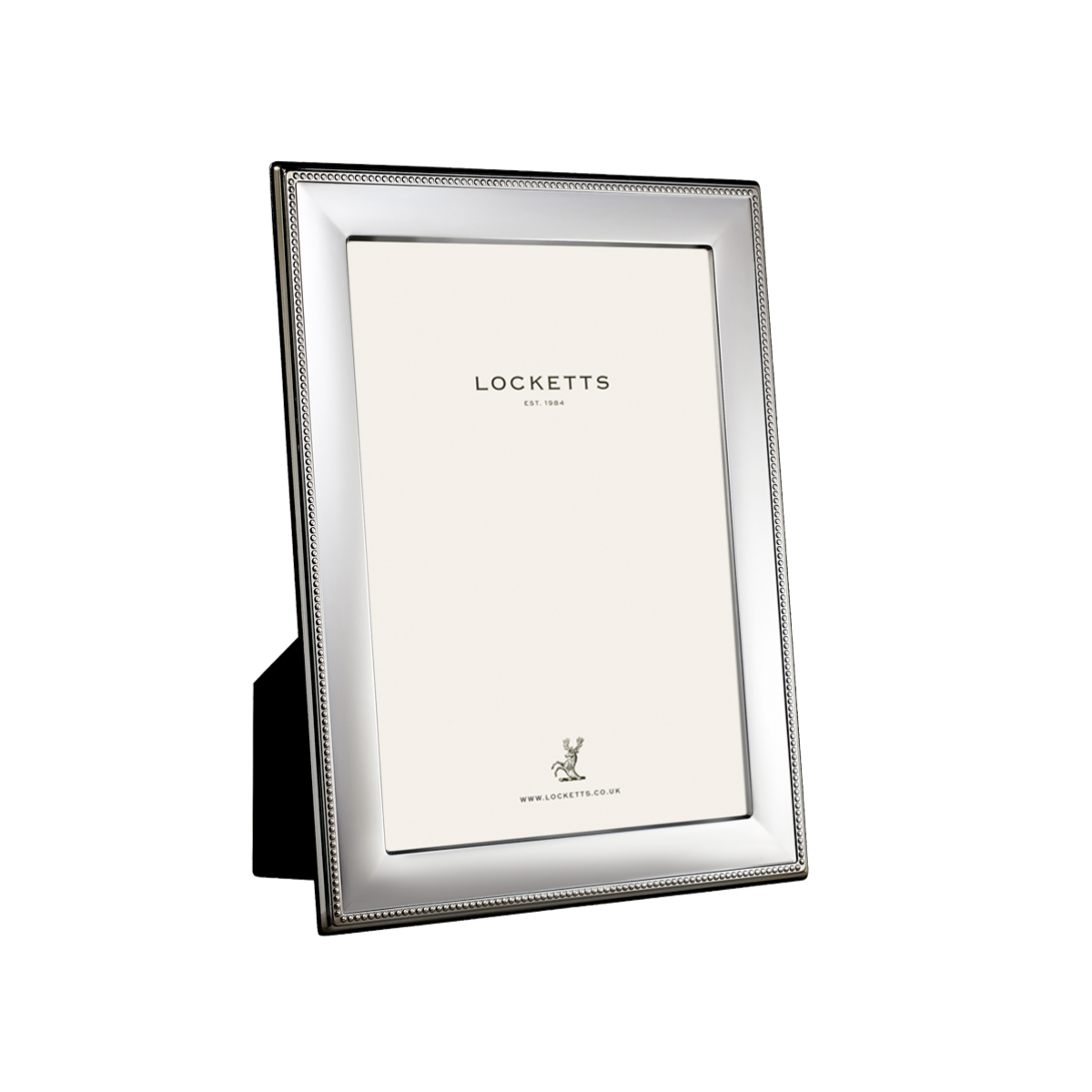 Sterling Silver Bead Photo Frame With Black Wood Back