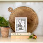 Sterling Silver Modern Flat Photo Frame With Wood Back