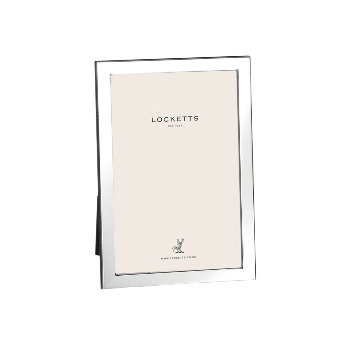 Sterling Silver Modern Flat Photo Frame With Wood Back