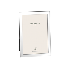 Sterling Silver Modern Flat Photo Frame With Wood Back