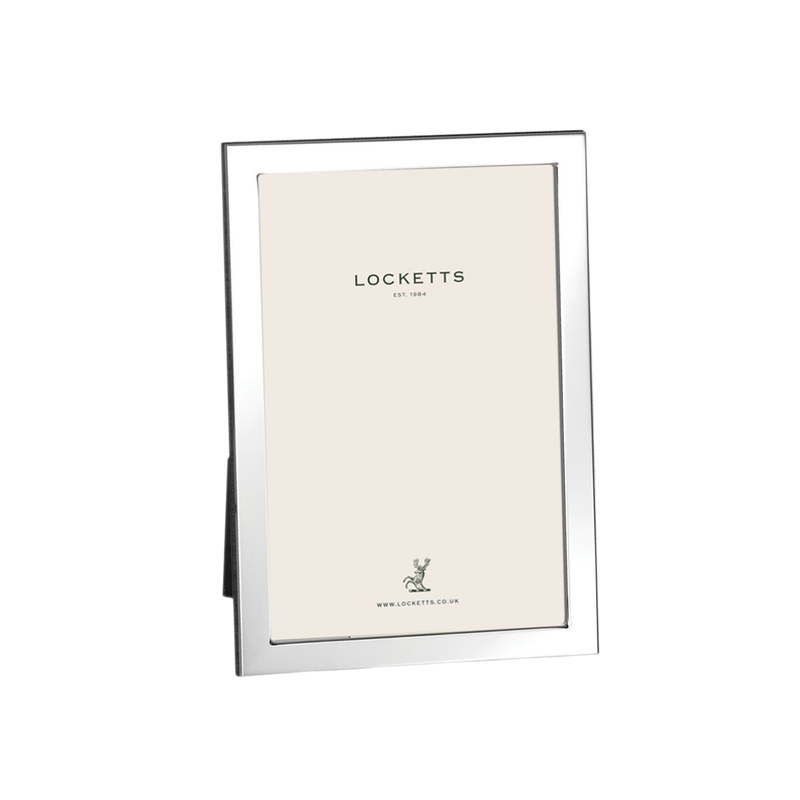 Sterling Silver Modern Flat Photo Frame With Wood Back