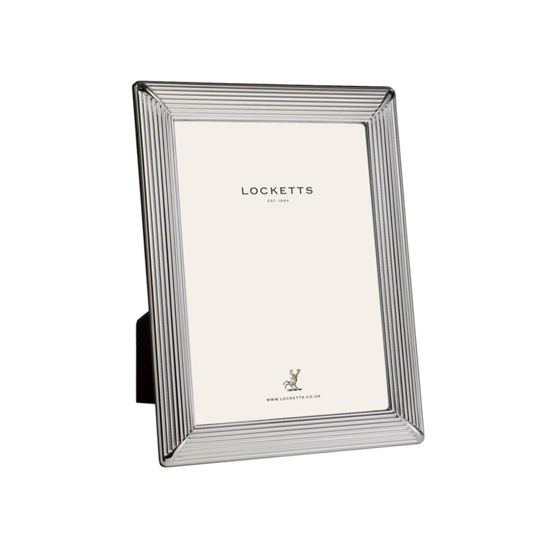 Sterling Silver Fluted Photo Frame With Wood Back