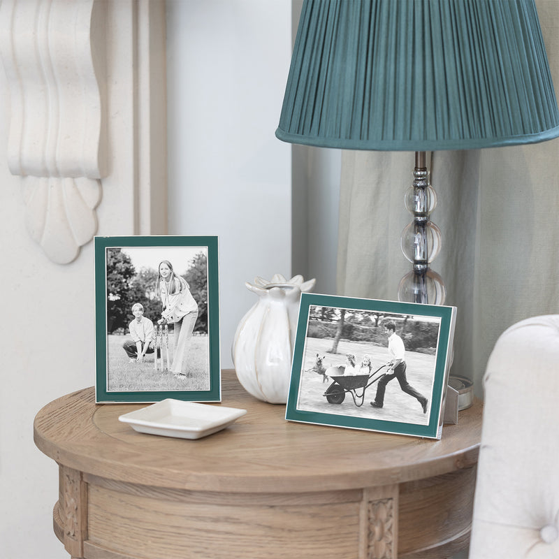 Fern Green Enamel & Silver Frame