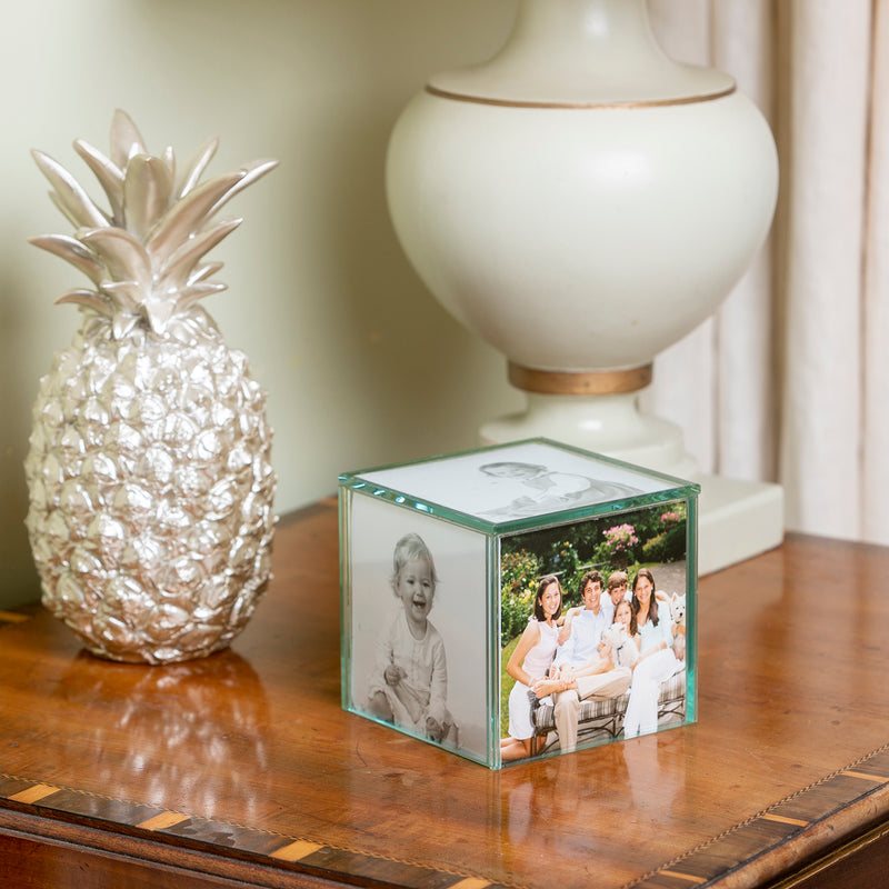 Glass Cube Photo Frame