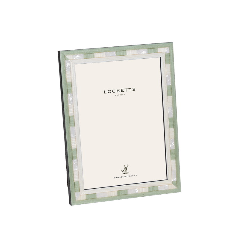 Green and Ivory Block Photo Frame
