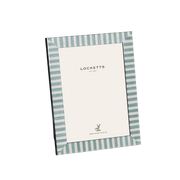 Aqua White Striped Photo Frame