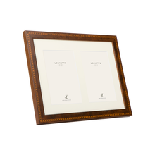 Inlaid Walnut Double Mounted Photo Frame