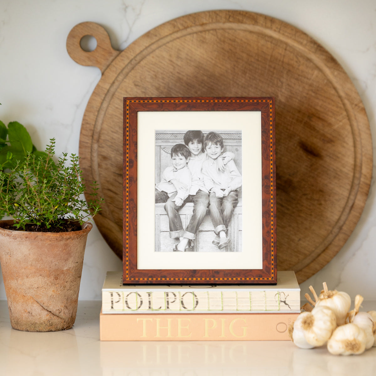 Inlaid Walnut Mounted Photo Frame