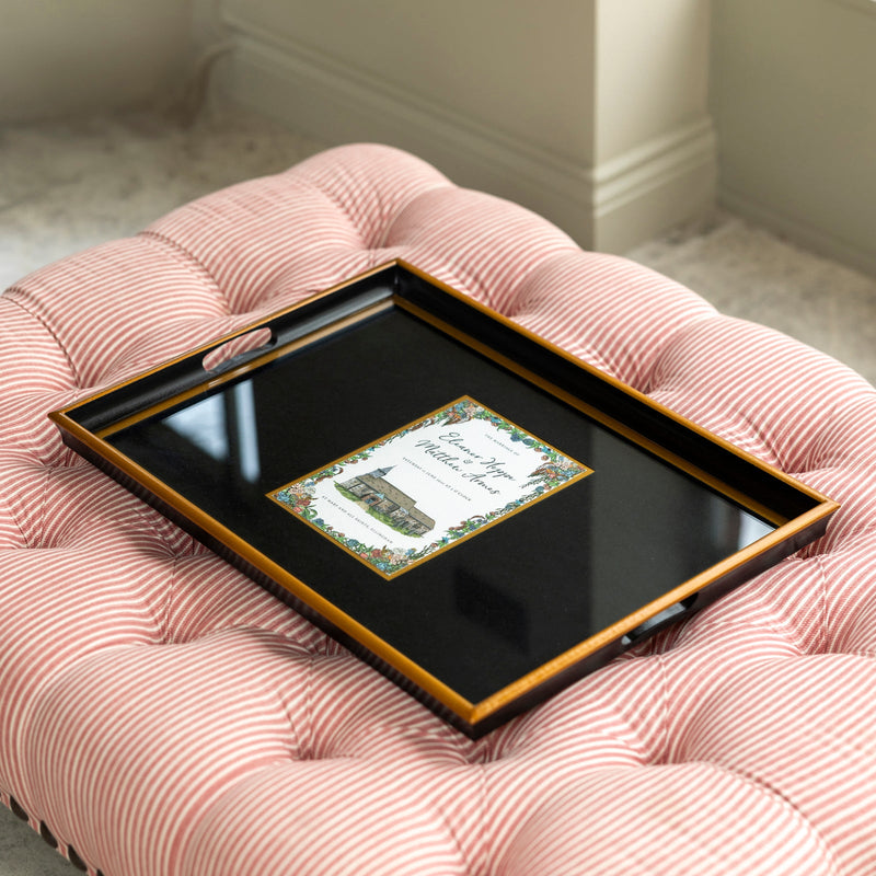 Large Wedding Invitation Tray Black