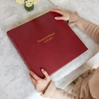 Large Leather Square Photo Album Burgundy