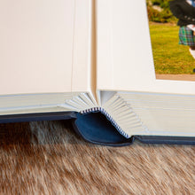 Large Leather Square Photo Album Blue