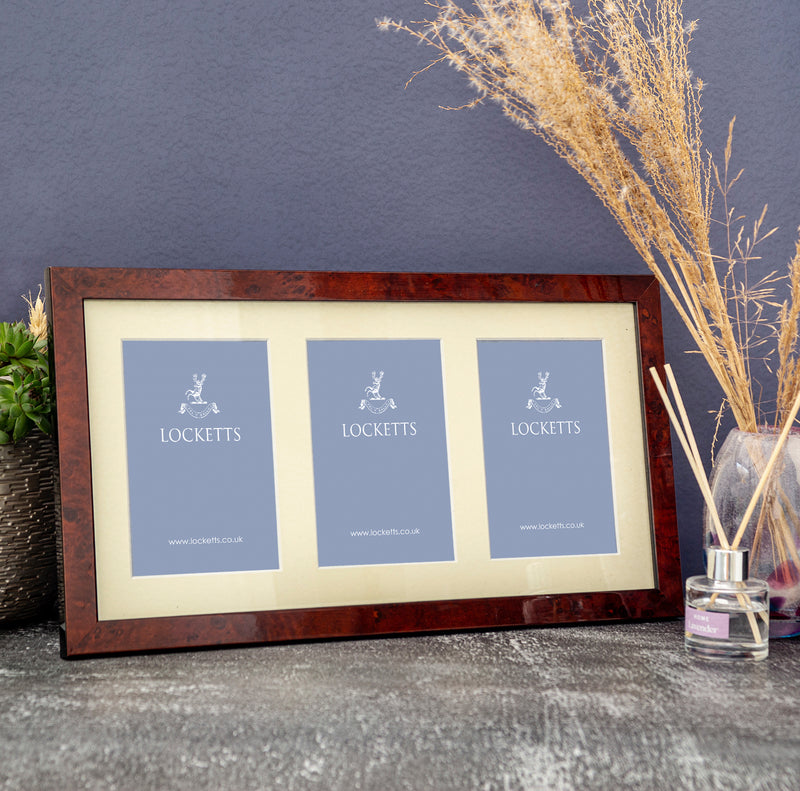 Maple Triple Mounted Medium Photo Frame