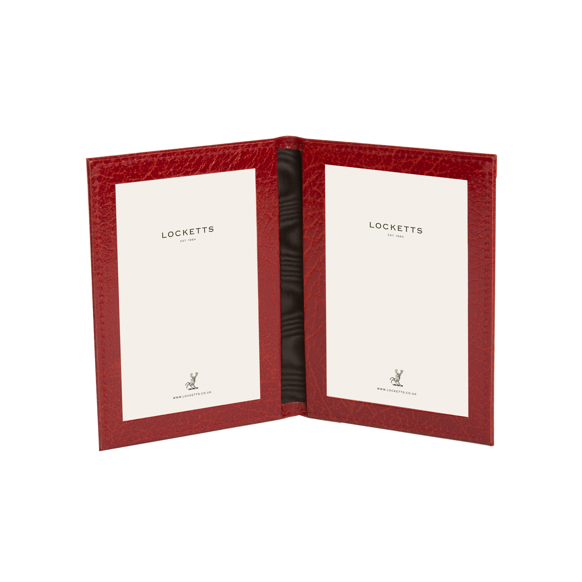 Moroccan Leather Double Travel Photo Frame Burgundy 4x3