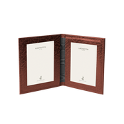 Moroccan Leather Double Travel Photo Frame