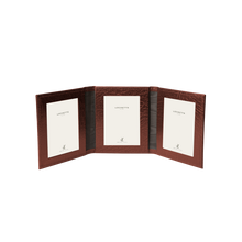 Moroccan Leather Triple Travel Photo Frame