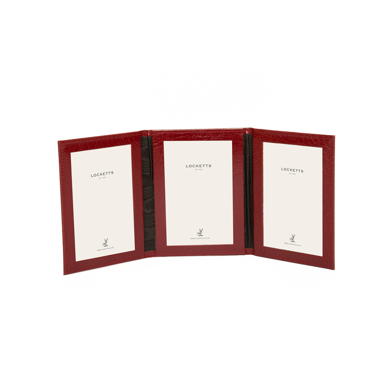 Moroccan Leather Triple Travel Photo Frame